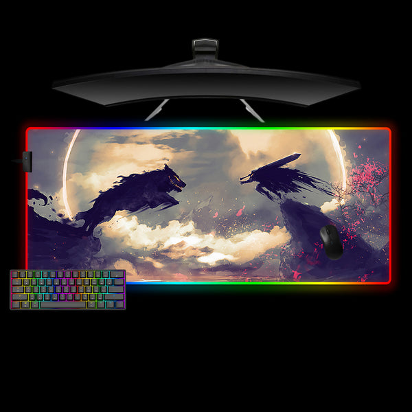 Berserk Fight Design XXL Size RGB Light Gaming Mouse Pad