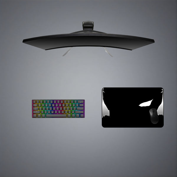 Medium size gamer mousepad with Berserk Guts Eye Black and White printed design