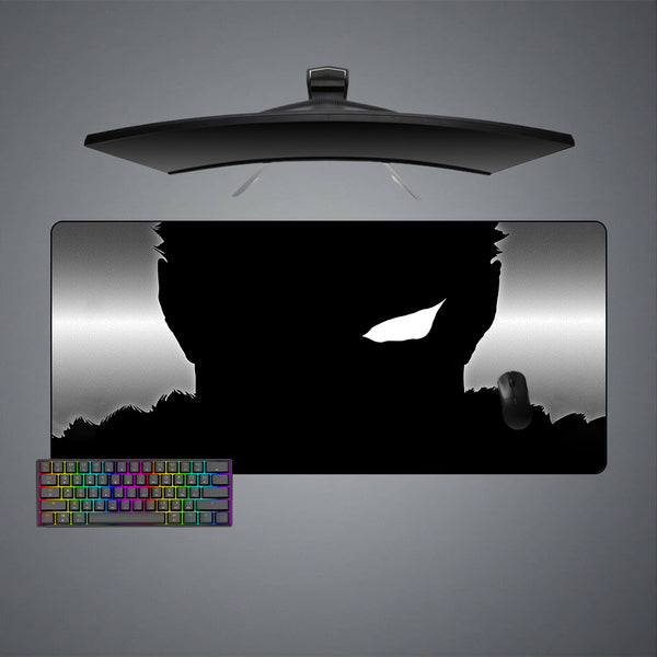 XXL size gamer mousepad with Berserk Guts Eye Black and White printed design