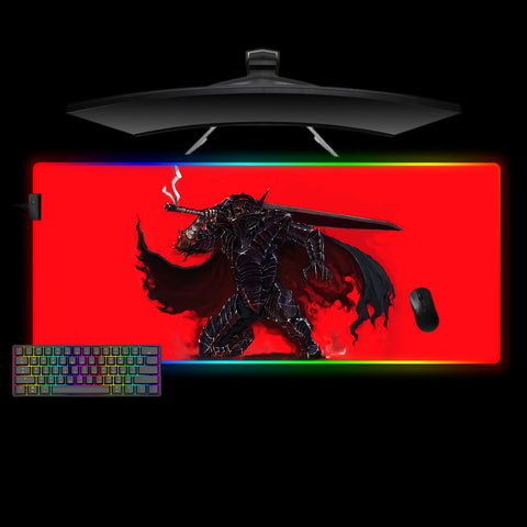 Berserk Guts Pain Design Large Size RGB Light Gaming Mouse Pad, Computer Desk Mat