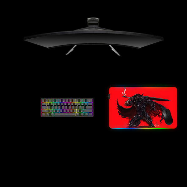 Berserk Guts Pain Design Medium Size RGB Light Gaming Mouse Pad, Computer Desk Mat