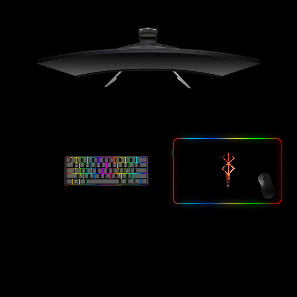 Berserk Sign Design Medium Size Gamer RGB Light Mouse Pad