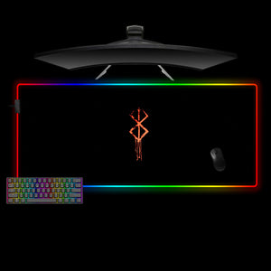 Berserk Sign Design XL Size Gamer RGB Light Mouse Pad
