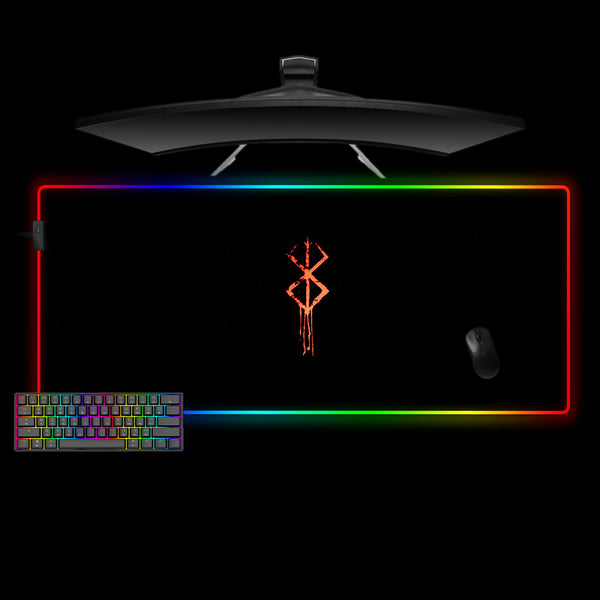 Berserk Sign Design XL Size Gamer RGB Light Mouse Pad