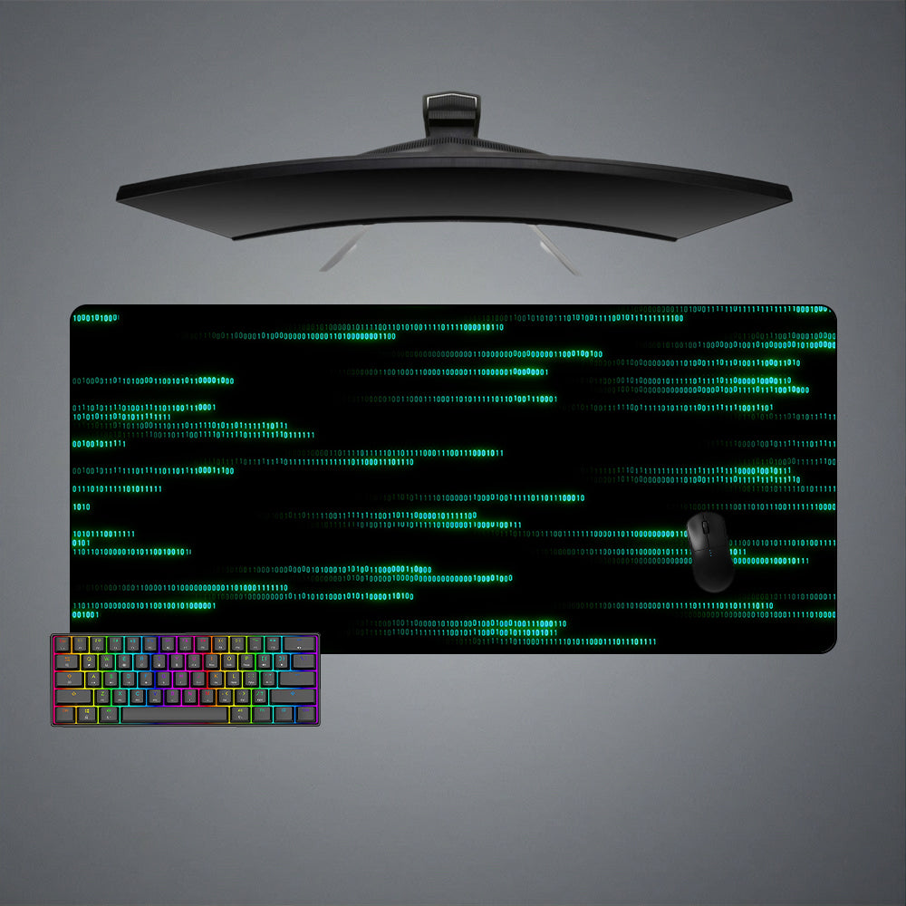 Binary Code Design XL Size Gamer Mouse Pad, Computer Desk Mat
