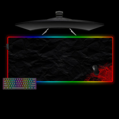 Black & Red Wrinkles Design XL Size RGB Lighting Gamer Mouse Pad
