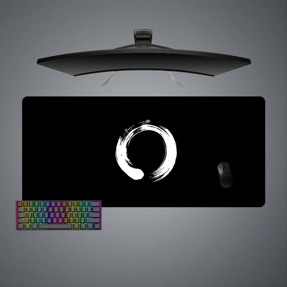 Black & White Circle Design XXL Size Gamer Mouse Pad