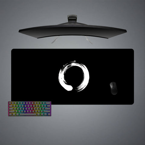 Black & White Circle Design XXL Size Gamer Mouse Pad