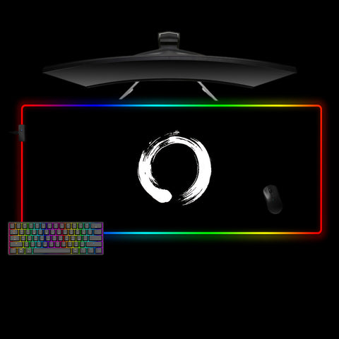 Black & White Circle Design XXL Size RGB Lights Gamer Mouse Pad