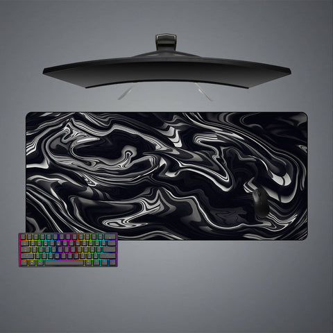 Black & White Flow Design XXL Size Gaming Mouse Pad