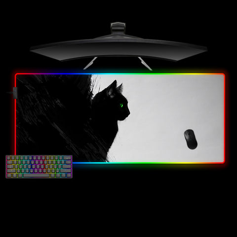 Black Cat Paint Design XXL Size RGB Lit Gaming Mouse Pad