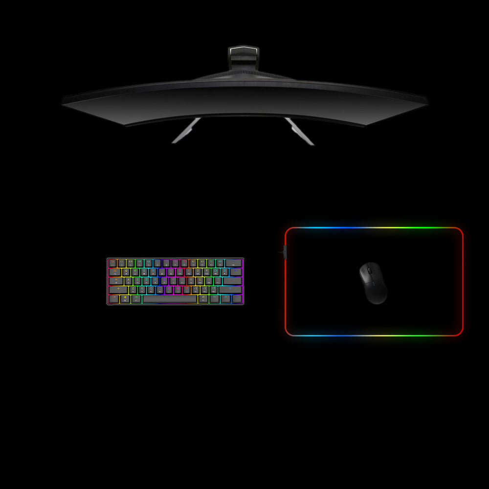 Black Color Medium Size RGB Illuminated Gaming Mouse Pad, Computer Desk Mat