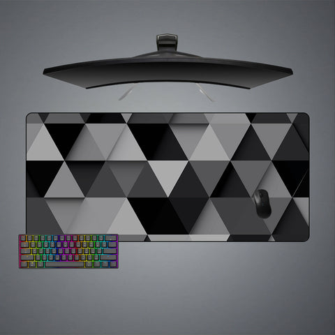 Black Fade Triangles Design XXL Size Gaming Mouse Pad, Computer Desk Mat
