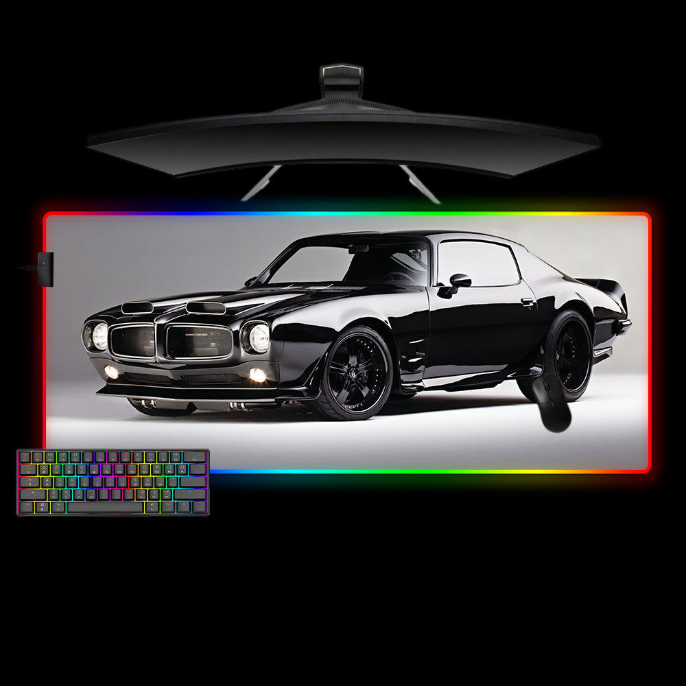 Black Firebird Design XXL Size RGB Lit Gaming Mouse Pad