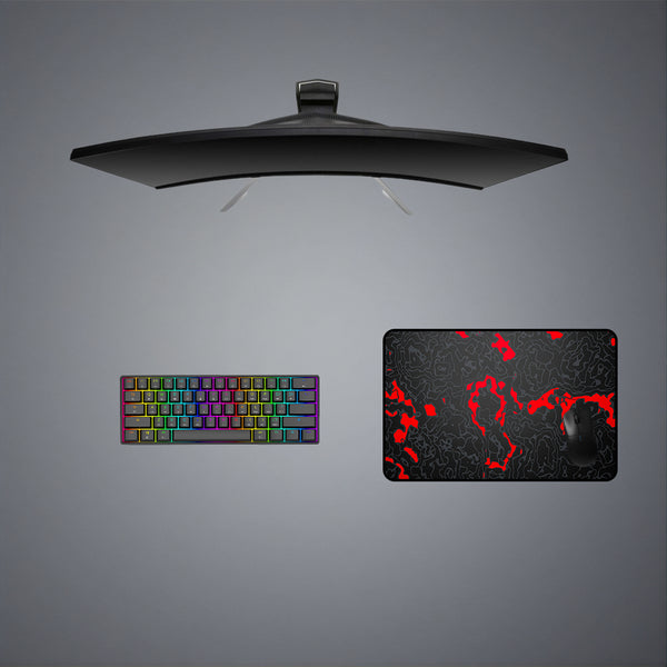 Black, Gray, Red Camouflage Design M Size Mousepad