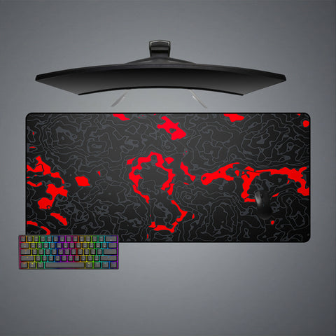 Black, Gray, Red Camouflage Design XL Size Mousepad