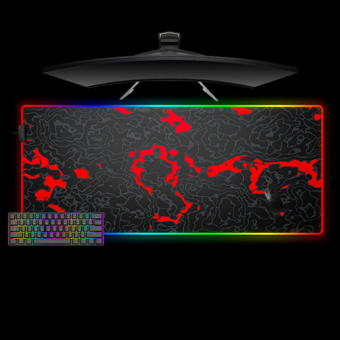 Black, Gray, Red Camouflage Design XL Size RGB Mousepad