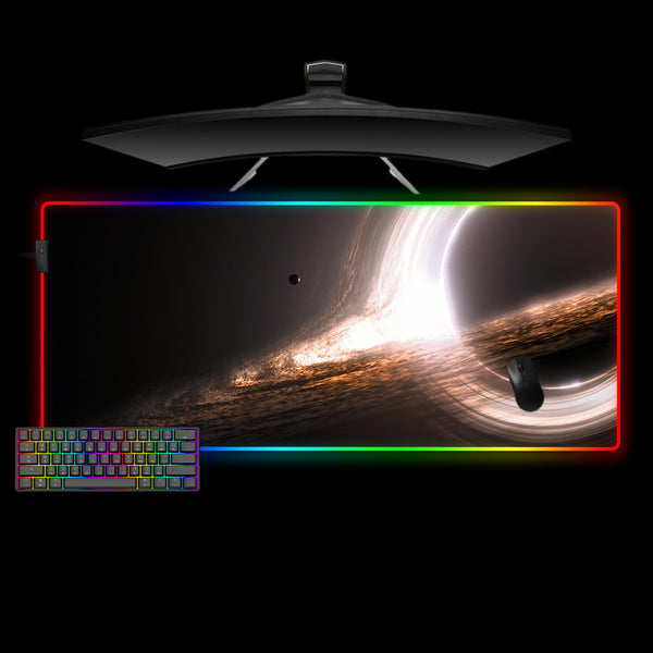 Black Hole Design XXL Size RGB Light Gaming Mouse Pad