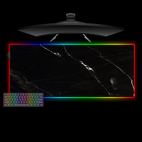 Black Rock Texture Design XXL Size RGB Lit Gamer Mouse Pad