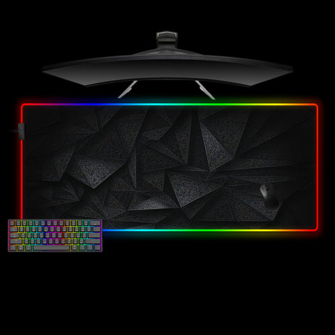 Black Shards Texture Design XXL Size RGB Lighting Gaming Mouse Pad, Computer Desk Mat