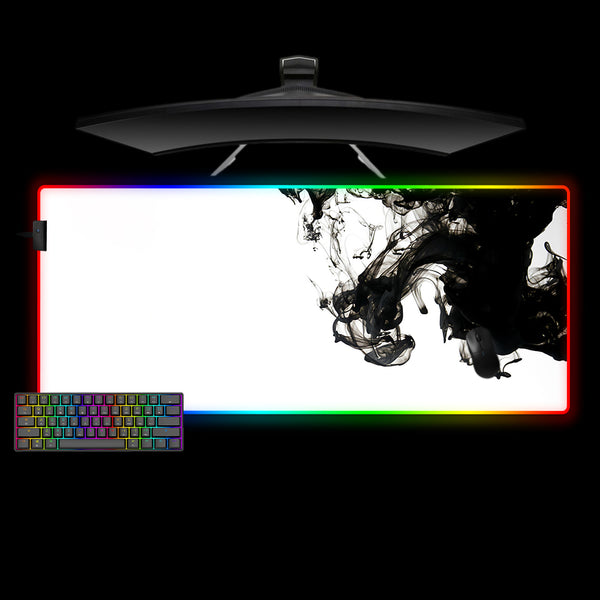XXL size RGB lit gamer mousepad with Black Smoke printed design