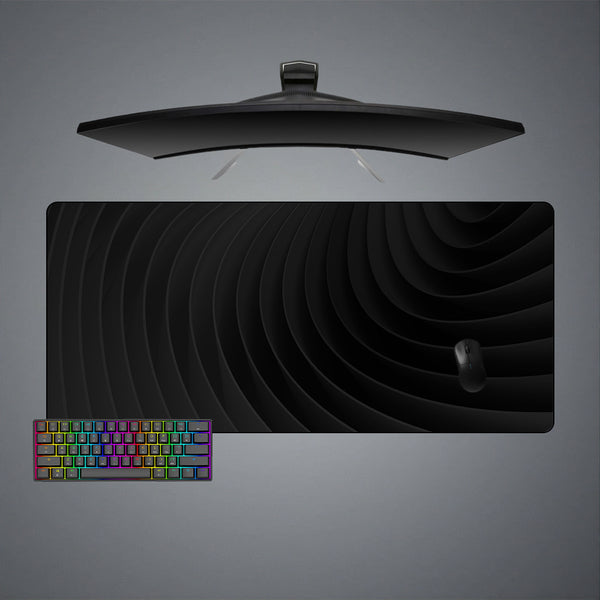 Black Spiral Design XL Size Gaming Mouse Pad, Computer Desk Mat
