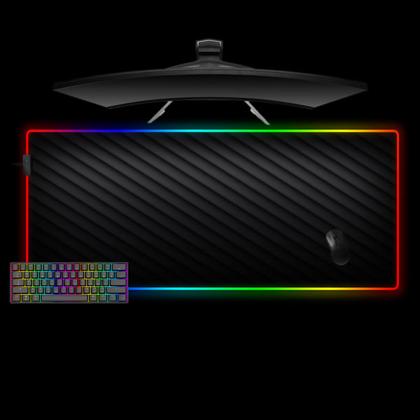 Black Stripes Design XL Size RGB Gamer Mousepad
