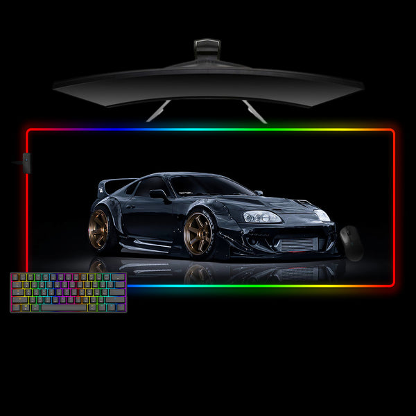 Black Supra Design XL Size RGB Lit Gaming Mouse Pad