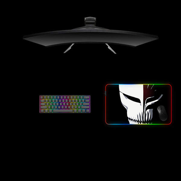 Bleach Hollow Mask Design Medium Size RGB Backlit Gaming Mouse Pad, Computer Desk Mat