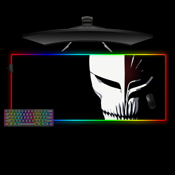 Bleach Hollow Mask Design XL Size RGB Backlit Gaming Mouse Pad, Computer Desk Mat