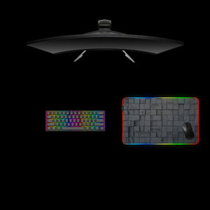 Blocks Design Medium Size RGB Lit Gaming Mouse Pad, Computer Desk Mat