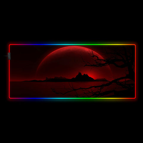 Blood Moon Design RGB Illuminated Mouse Pad