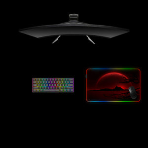 Blood Moon Design Medium Size RGB Lit Gaming Mouse Pad