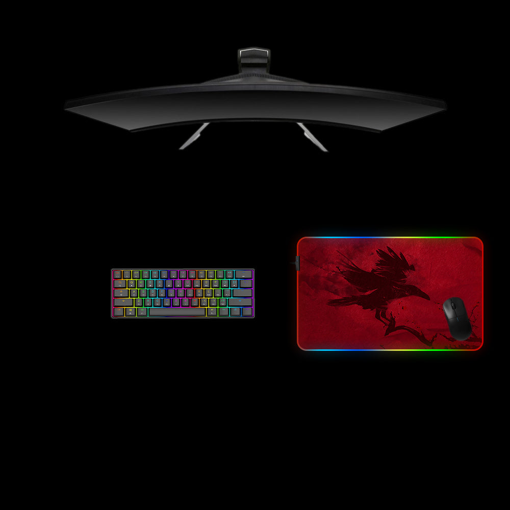 Blood Raven Design Medium Size LED Lit Gamer Mouse Pad, Computer Desk Mat