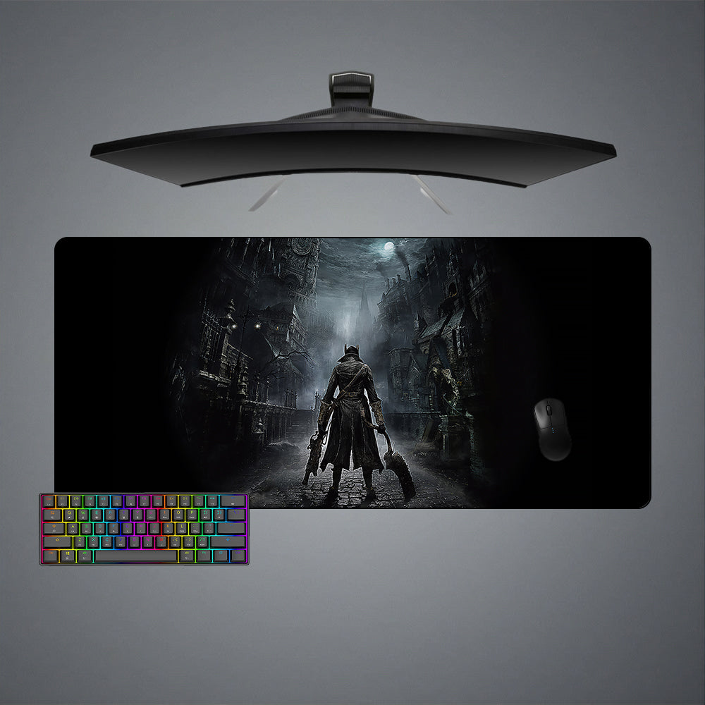 Bloodborne Begin The Hunt Design Large Size Gamer Mouse Pad, Computer Desk Mat
