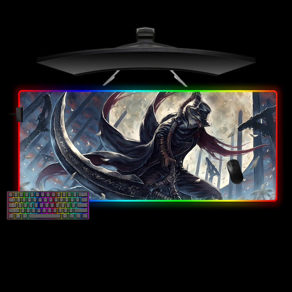 Bloodborne Gehrman Design XL Size RGB Lighting Gamer Mouse Pad