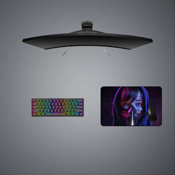 Bloody Masked Girl Design Medium Size Gaming Mousepad