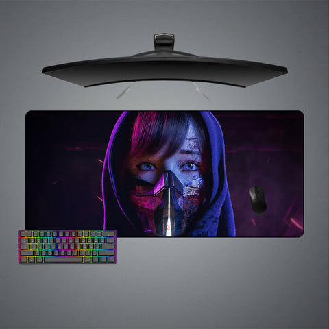 Bloody Masked Girl Design XXL Size Gaming Mousepad