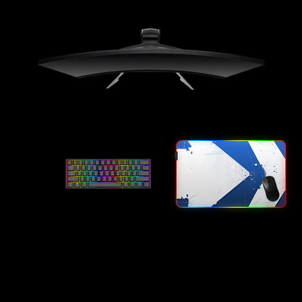 Blue Arrow Design Medium Size RGB Lit Gamer Mouse Pad