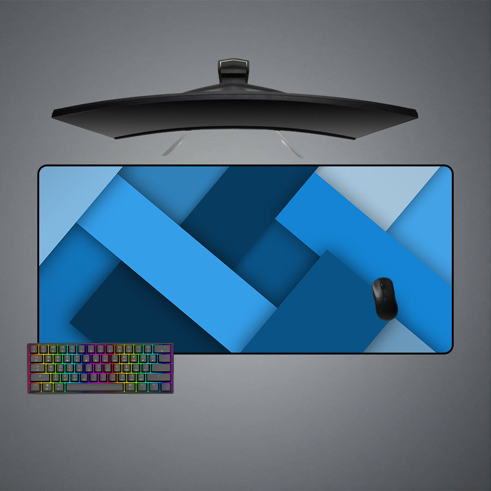Blue Blocks Design XL Size Gaming Mouse Pad, Computer Desk Mat