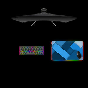 Blue Blocks Design M Size RGB Gaming Mouse Pad, Computer Desk Mat