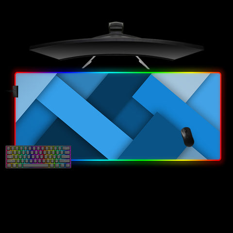 Blue Blocks Design XL Size RGB Gaming Mouse Pad, Computer Desk Mat