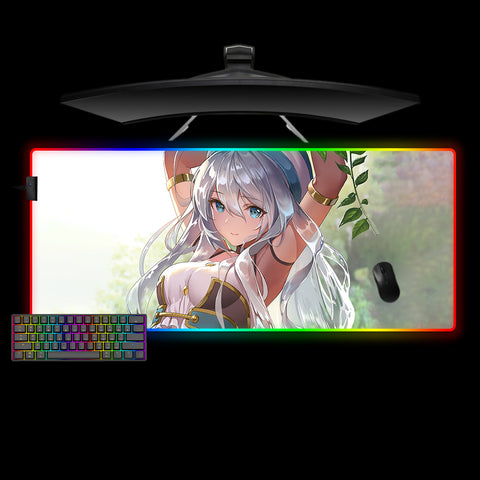 Blue Eyed Girl Design XXL Size RGB Backlit Gamer Mouse Pad
