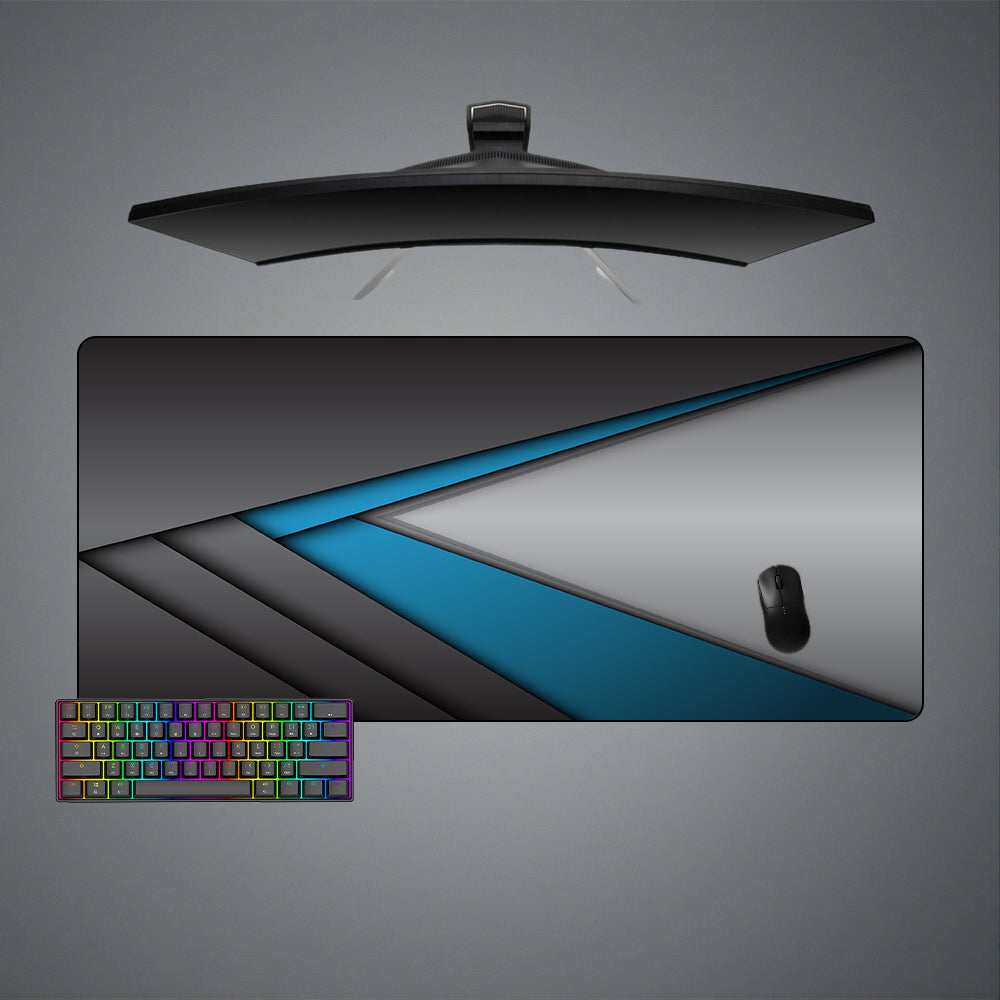 Blue Fold Design Large Size Gaming Mouse Pad, Computer Desk Mat