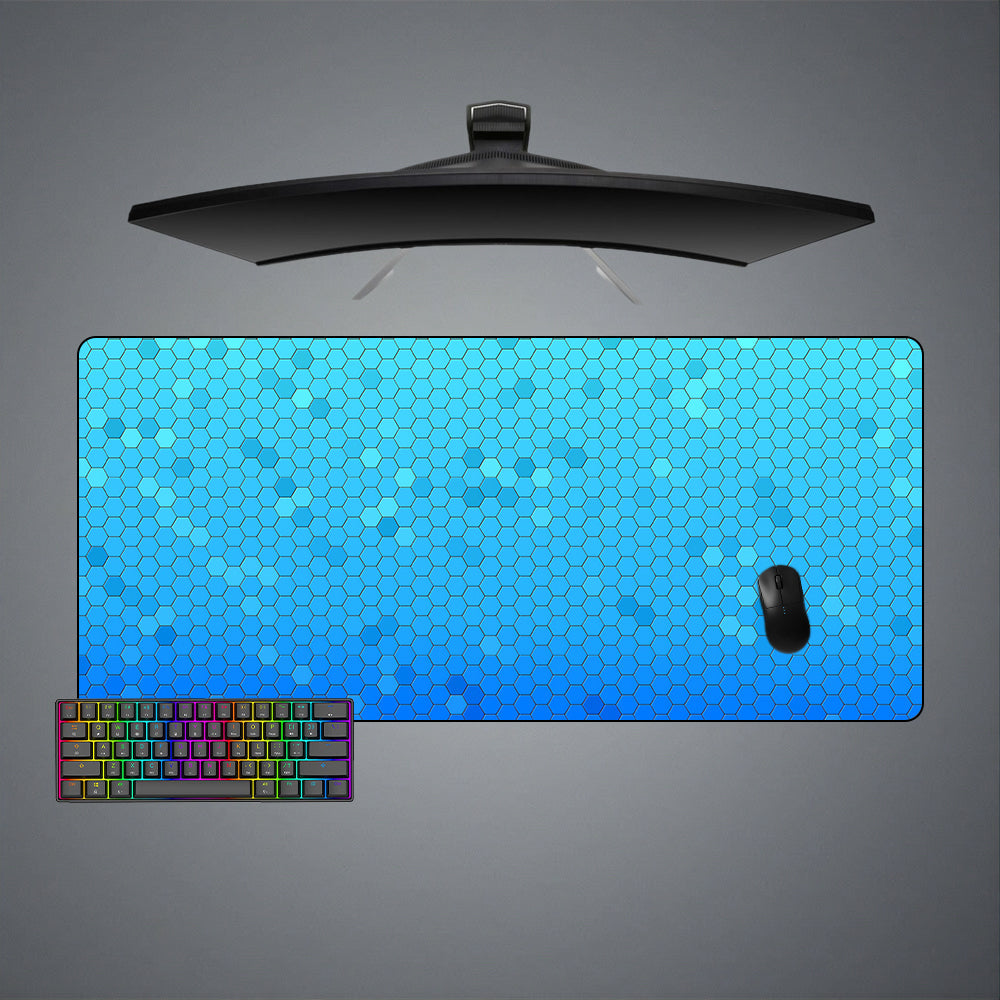 Blue Hex Design XXL Size Gamer Mouse Pad