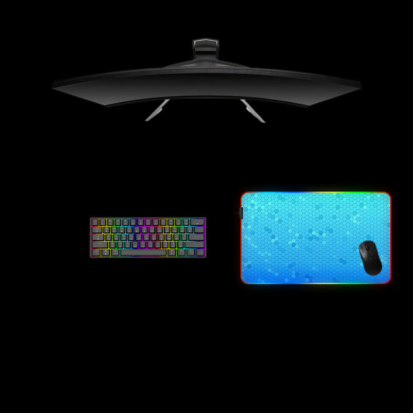 Blue Hex Design Medium Size RGB Lighting Gamer Mouse Pad