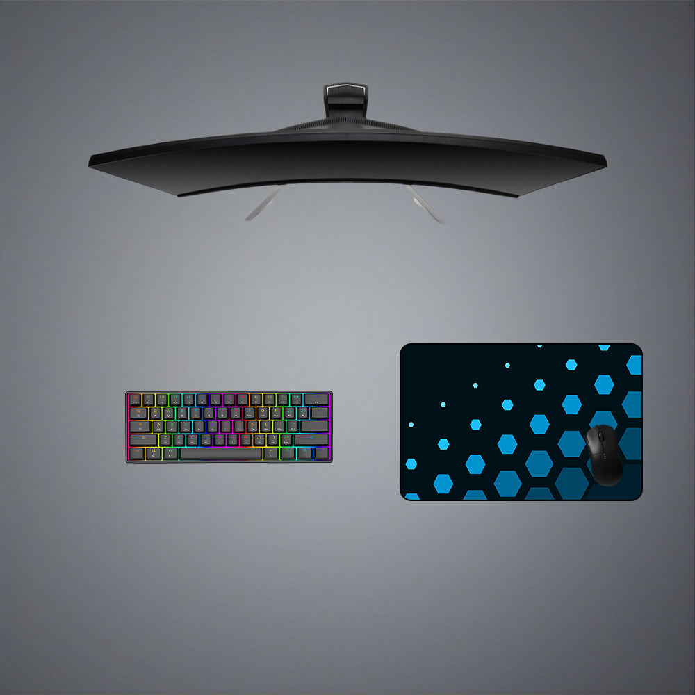 Blue Hex Spots Design Medium Size Gaming Mouse Pad