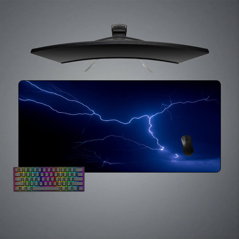 Blue Lightning Design Large Size Gaming Mouse Pad