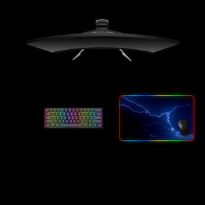 Blue Lightning Design Medium Size RGB Light Gaming Mouse Pad