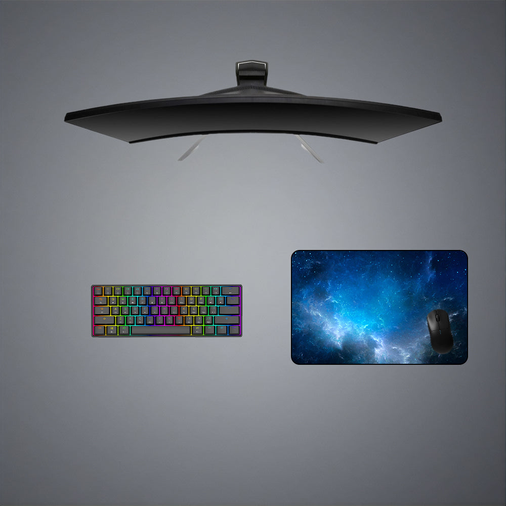 Blue Nebula Design Medium Size Gaming Mouse Pad